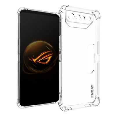 ENKAY Hat-Prince For ASUS ROG Phone 7 Ultimate Four Corners Thickened Anti-fall Transparent TPU Back Cover Phone Case