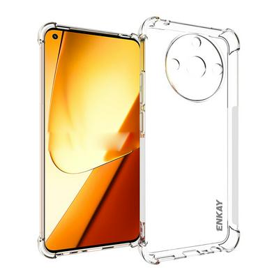 ENKAY Hat-Prince For OPPO Realme 11 Four Corners Thickened Anti-fall Transparent TPU Back Cover Phone Case