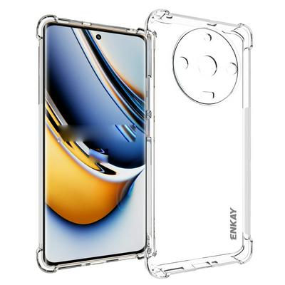 ENKAY Hat-Prince For OPPO Realme 11 Pro 5G Four Corners Thickened Anti-fall Transparent TPU Back Cover Phone Case