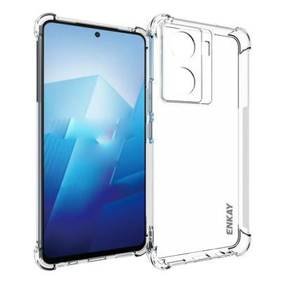 ENKAY Hat-Prince For Vivo iQOO Z7 5G Four Corners Thickened Anti-fall Transparent TPU Back Cover Phone Case