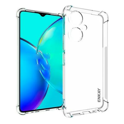 ENKAY Hat-Prince For Vivo Y35+ Four Corners Thickened Anti-fall Transparent TPU Back Cover Phone Case