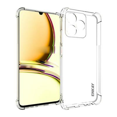 ENKAY Hat-Prince For Oppo Realme Narzo N53 Four Corners Thickened Anti-fall Transparent TPU Back Cover Phone Case