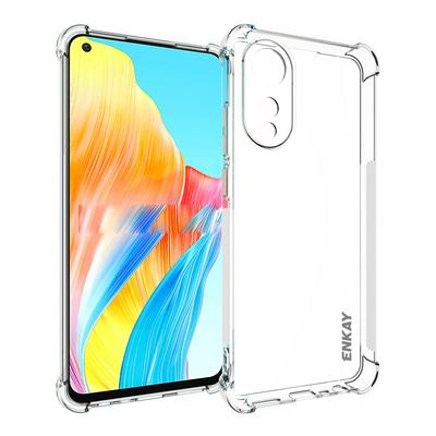 ENKAY Hat-Prince For Oppo A78 4G Four Corners Thickened Anti-fall Transparent TPU Back Cover Phone Case