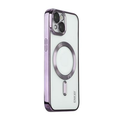 ENKAY Hat-Prince For iPhone 15 Magnetic TPU Phone Case Electroplating Edge Camera Protection Cover Compatible with Magsafe