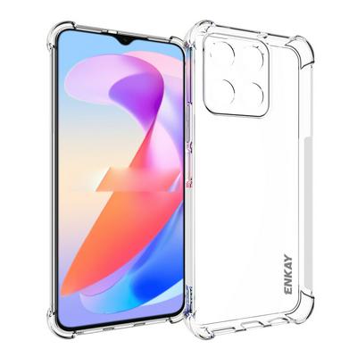 ENKAY Hat-Prince For Honor X6A 4G Four Corners Thickened Anti-fall Transparent TPU Back Cover Phone Case