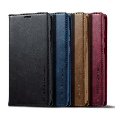 LC.IMEEKE For Samsung Galaxy S23 Magnetic Closure Anti-Theft Brush Protection PU Leather Phone Case 