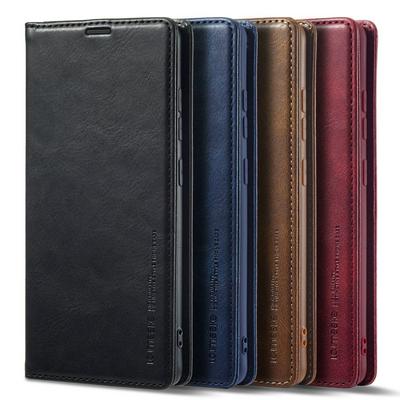 LC.IMEEKE For Samsung Galaxy S20 Magnetic Closure Anti-Theft Brush Protection PU Leather Phone Case 