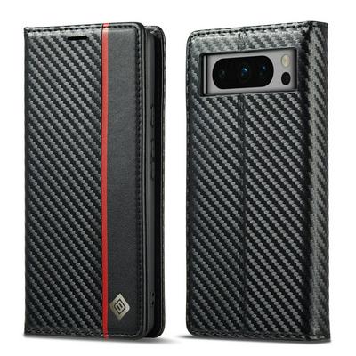 LC.IMEEKE For Google Pixel 8 Pro Carbon Fiber Pattern Anti-fall Folio Flip Leather Case with Card Slots