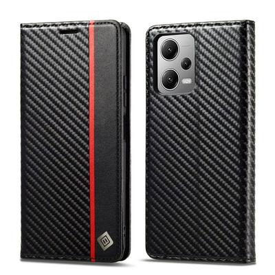 LC.IMEEKE For Xiaomi Poco X5 Pro / Redmi Note 12 Pro 5G Carbon Fiber Pattern Anti-fall Folio Flip Leather Case with Card Slots