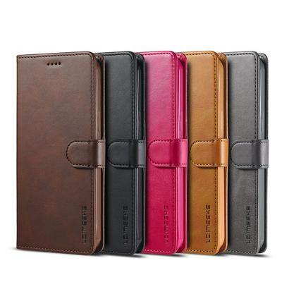 LC.IMEEKE For iPhone 15 Magnetic Button Calf pattern PU Leather + TPU Wallet Phone Case
