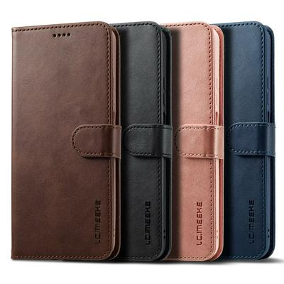 LC.IMEEKE For Oppo A17 Magnetic Button Calf pattern PU Leather + TPU Wallet Phone Case