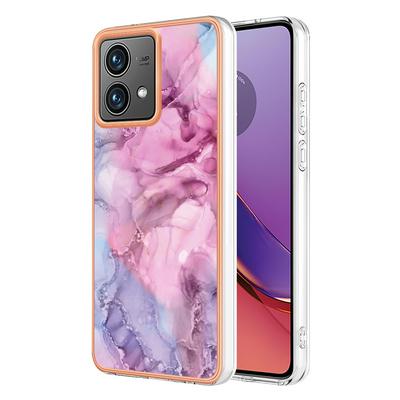 For Motorola Moto G84 IMD Marble Pattern Electroplated Phone Case IMD 2.0mm TPU Skin Anti-Scratch Cover