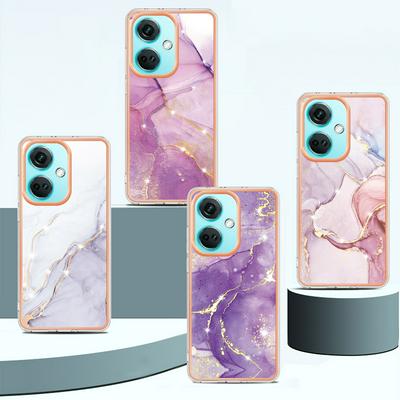 For OnePlus Nord CE 3 IMD Marble Pattern Electroplated Phone Case IMD 2.0mm TPU Skin Anti-Scratch Cover