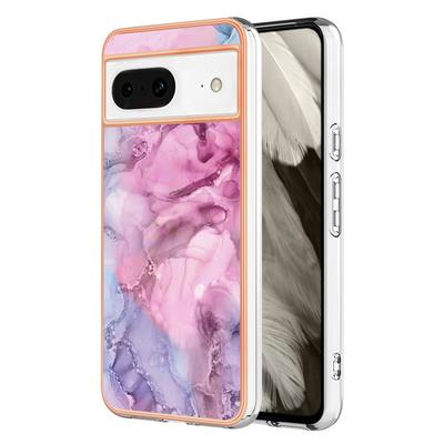For Google Pixel 8 IMD Marble Pattern Electroplated Phone Case IMD 2.0mm TPU Skin Anti-Scratch Cover