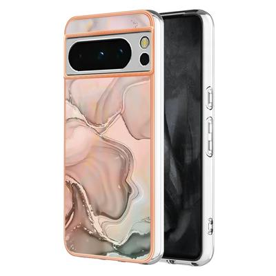 For Google Pixel 8 Pro IMD Marble Pattern Electroplated Phone Case IMD 2.0mm TPU Skin Anti-Scratch Cover