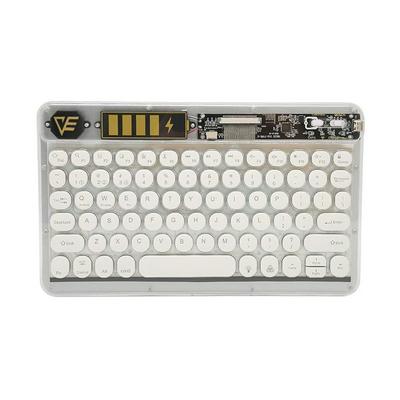 Ymtm Round Key Transparent Keyboard Wireless Laptop Keyboard Ultra Thin Colorful Backlight 10in for Tablet ipad