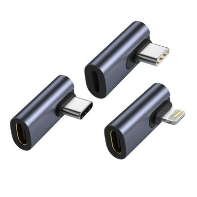 Type-C female to male Converter Adapter USB-C to Light Audio Adapter Charging 90 degree 10Gbps Conversion Plug Adapter 