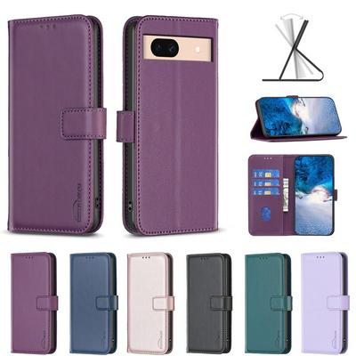 BINFEN COLOR BF17 For Google Pixel 8A PU Leather Wallet Case Magnetic Folio Flip Stand Phone Cover
