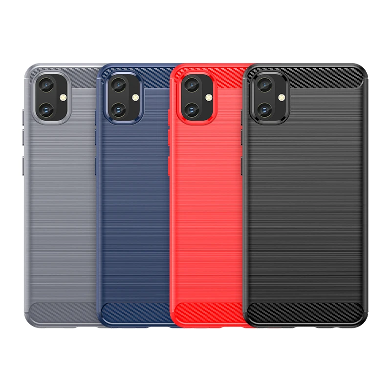 For Samsung Galaxy A05 Carbon Fiber Drawing Series Scratch Resistant Shock Absorption Soft TPU Back Cover Case