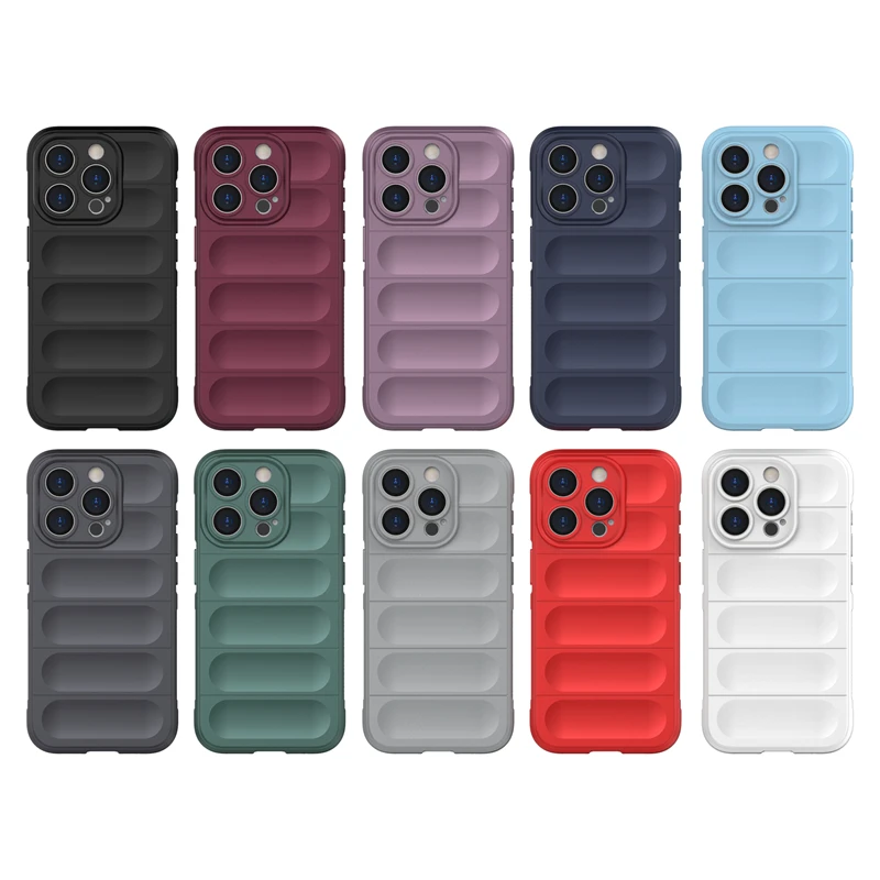 For iPhone 15 Pro Anti-drop Rugged Cell Phone Case Shockproof TPU Back Cover Protector