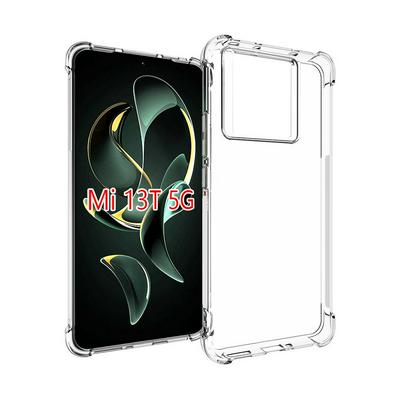 Xiaomi 13T/13T Pro Anti-Fingerprint Non-Slip Waterproof Four Corners Shockproof Transparent Soft TPU Back Cover Protective Case