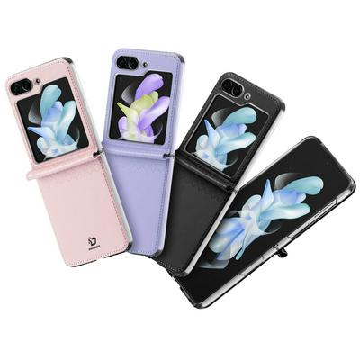 DUX DUCIS Bril Series for Samsung Galaxy Z Flip 5 Case Anti-Drop PU+PC Phone Cover