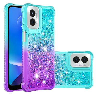 For Motorola Moto G Play 4G 2024 YB Quicksand Series Liquid Case Gradient Quicksand Soft TPU Protective Shockproof Luxury Cover