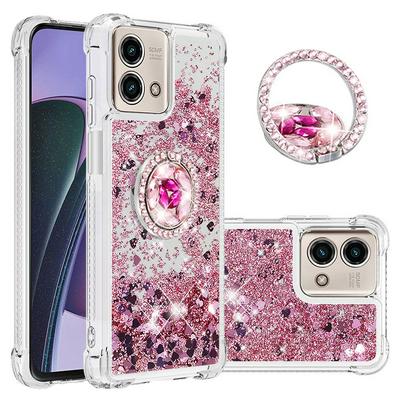 For Motorola Moto G Stylus 5G 2023 Ring Buckle Anti-fall Scratch Resistant Quicksand Soft TPU Back Cover Phone Case