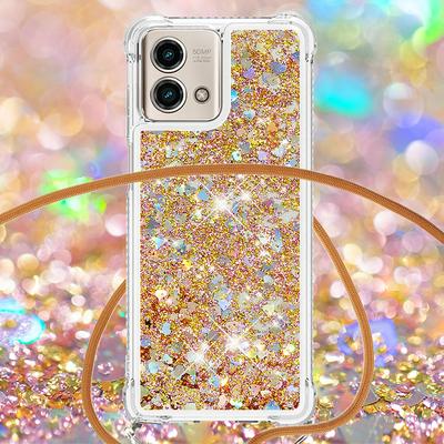 For Motorola Moto G Stylus 5G 2023 Solid Color Anti-fall Quicksand Soft TPU Back Phone Cover with Lanyard