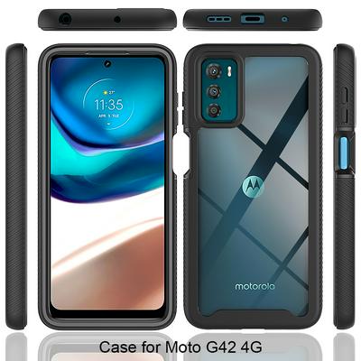 For Motorola Moto G42 Case Shockproof TPU+PC Phone Back Cover with PET Screen Film