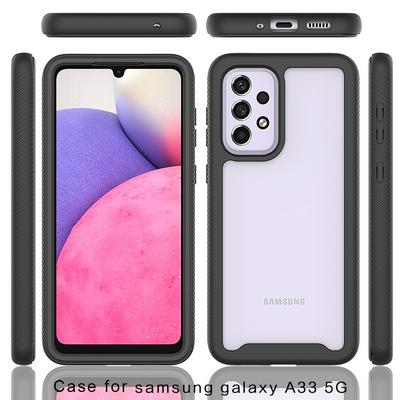 For Samsung Galaxy A33 5G Case Shockproof TPU+PC Phone Back Cover with PET Screen Film