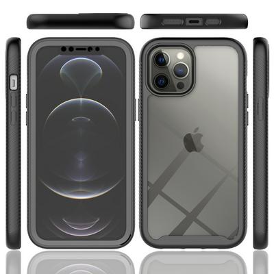For iPhone 12 Pro Max Case Shockproof TPU+PC Phone Back Cover with PET Screen Film