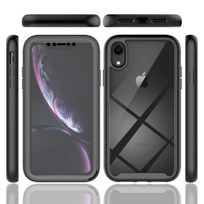 For iPhone XR Case Shockproof TPU+PC Phone Back Cover with PET Screen Film