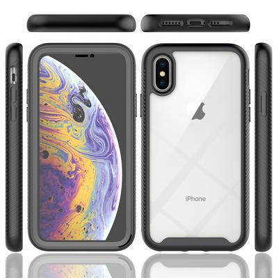 For iPhone X/XS Case Shockproof TPU+PC Phone Back Cover with PET Screen Film