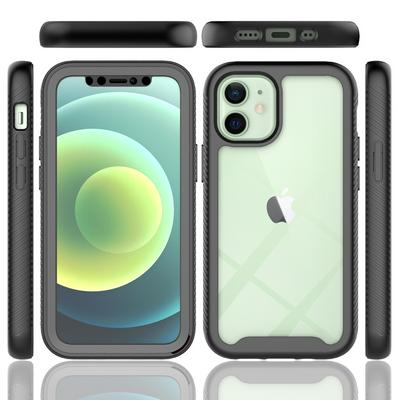 For iPhone 12 Mini Case Shockproof TPU+PC Phone Back Cover with PET Screen Film