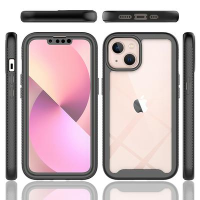 For iPhone 13 Case Shockproof TPU+PC Phone Back Cover with PET Screen Film