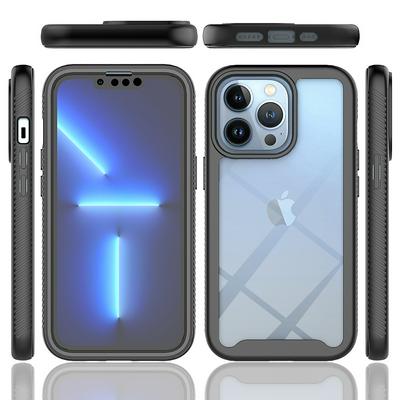 For iPhone 13 Pro Case Shockproof TPU+PC Phone Back Cover with PET Screen Film
