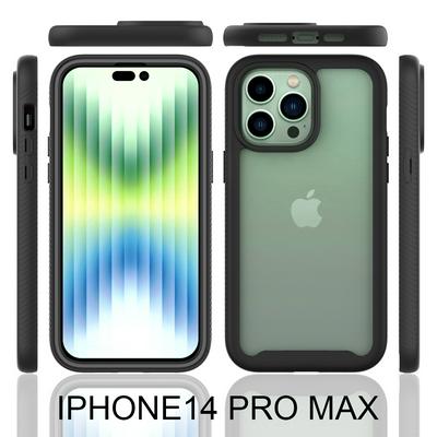 For iPhone 14 Pro Max Case Shockproof TPU+PC Phone Back Cover with PET Screen Film