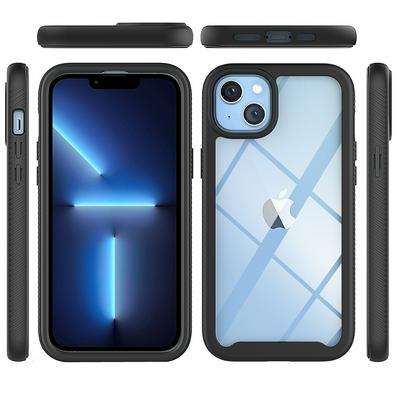 For iPhone 14 Plus Case Shockproof TPU+PC Phone Back Cover with PET Screen Film