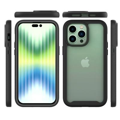 For iPhone 14 Pro Case Shockproof TPU+PC Phone Back Cover with PET Screen Film