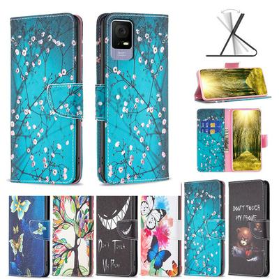 For TCL 40 SE Color Painted Side Flip Scratch Resistant PU Leather Wallet Phone Case