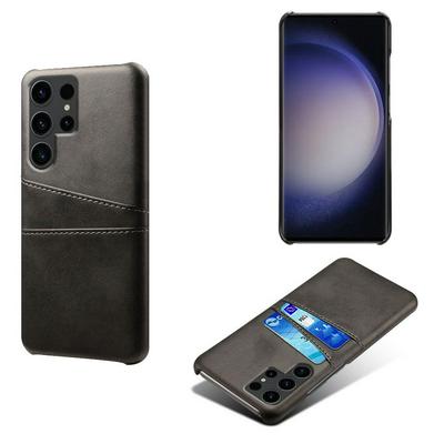 For Samsung Galaxy S24 Ultra Extra Thinness Premium Cowhide Leather Vintage Shockproof Hard PC Back Cover Case