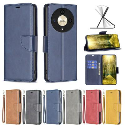 For Honor X9B / Magic 6 Lite Solid Color Sheep Pattern Scratch Resistant Wallet Leather Case