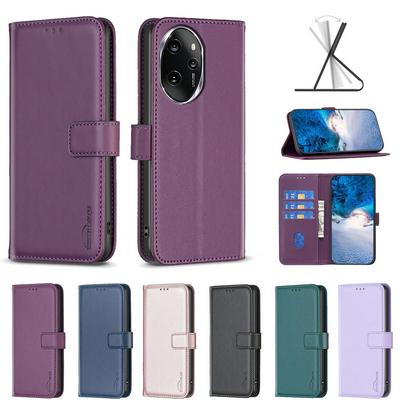 BINFEN COLOR BF17 For Honor 100 Pro PU Leather Wallet Case Magnetic Folio Flip Stand Phone Cover