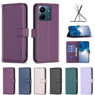 BINFEN COLOR BF17 For Xiaomi Redmi 13C 4G 5G PU Leather Wallet Case Magnetic Folio Flip Stand Phone Cover
