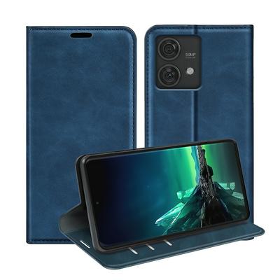 For Motorola Moto edge 40 Neo Skin Feel Magnetic Attraction Flip Leather Wallet Case with Card Slot and Stand