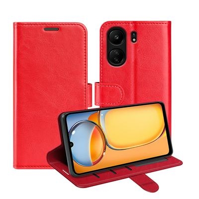 For Xiaomi Redmi 13C / Xiaomi Poco C65 R64 Pattern Single Folded Edge Folio Flip Leather Wallet Phone Case