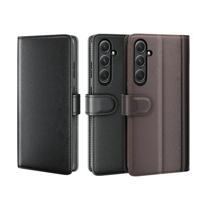for Samsung Galaxy A55 5G Side Flip Wallet Style Genuine Leather + Soft TPU Card Slots with Stand and Magnetic Buckle Case 