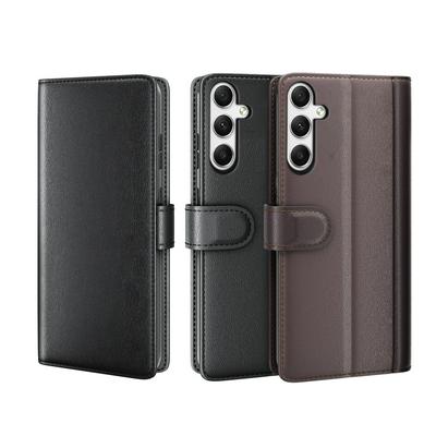 for Samsung Galaxy A35 5G Side Flip Wallet Style Genuine Leather + Soft TPU Card Slots with Stand and Magnetic Buckle Case 