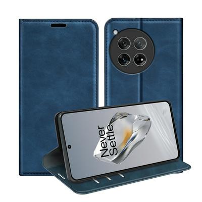 For OnePlus 12 Skin Feel Magnetic Attraction Flip Leather Wallet Case with Card Slot and Stand